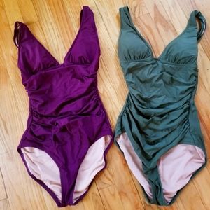 Bundle of 2 J.Crew Swim Ruched One Piece Size 2